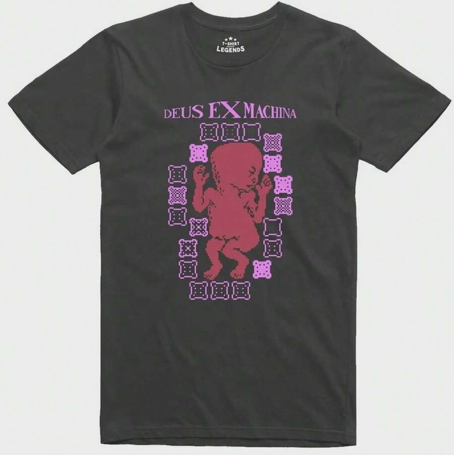 Deus Ex Machina T Shirt Graphic Spectrum 48k C64 Retro Officially Licensed - 黑色 - 查看 1