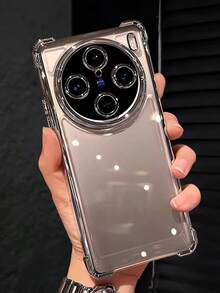 MewTrek Luxury Electroplated Transparent Phone Case, New Fashion Silicone Shockproof Protective Soft Shell, Compatible With IPhone, Galaxy, Honor Reno, Men/Women 2026 - Silver - View 7