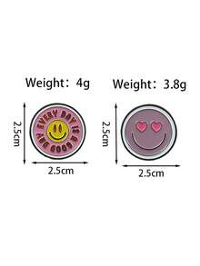 Funny Mood Hand Gesture Enamel Pin - Yellow Smiling Face Meme Style Brooch - Multicolor - View 7