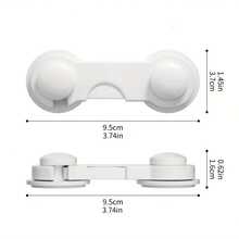 10-Pack Heavy Duty White Plastic Safety Lock Set - Easy To Install With No-Tool Adhesive Mounting, Strong Grip, Suitable For Refrigerators, Cabinets, Pantry Doors And Kitchen Appliances | Safety Door And Cabinet Locks For Home And Kitchen Safety - Pet And Child Safety - Lock Set - View 7