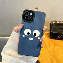 For Phone 17ProMax/Air Felt 16Plus/15 TPU Velvet 14/13 Business 12 Simplicity Streetwear Brand Europe And America Japan And South Korea 11 Luxury XSMax Fashion  Menstyle Minimalist Style Business Man Mens Style  Women Allinclusive Precision Hole Dermatoglyphics Affordable Luxury Style Retro Style Full Edging Phone Case Mens Style  Menstyle Allinclusive XS Pro Plus 12Pro 14Pro - Blue Eye Patch - View 5