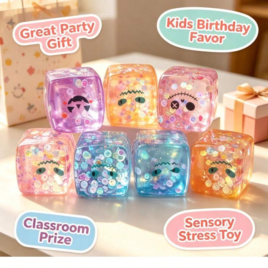 1 buah Mainan Kubus Squishy Halloween untuk Meredakan Stres, Mainan Gelisah Lembut dan Tidak Lengket (Model dan Warna Acak) - MultiWarna - View 1