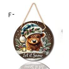 Exquisite Vintage Wooden Christmas Hanging Signs With Santa, Cow, Snowman, Suitable For Entryway, Hallway, Wall Decor, Home Christmas Decoration, Great Gift Idea, 2D Flat - Hanging Ornament - View 18