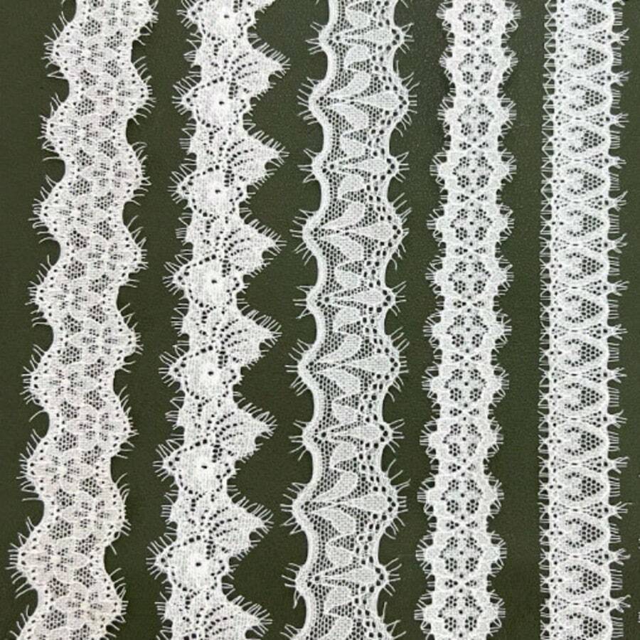5 Yards 3cm Eyelash Elastic Lace Trim For Sleepwear, Lingerie, Underwear, Clothing And Curtain Accessories - 3cm Wide - View 1