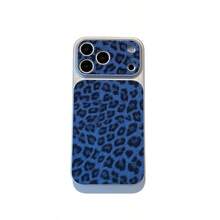 奢華豹紋鏡頭保護手機殼，適用於 iPhone 17 Pro Max 16 15 14 Pro Max 13，時尚創意個性化後蓋 - 藍色 - 查看 5