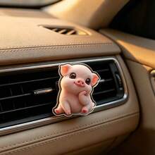 Cute Cartoon Pink Pig Car Air Vent Clip, Lovely Piggy Car Air Freshener Ornament, Auto Air Outlet Fragrance Decor, Vehicle Interior Accessories - Car Air Vent Decoration - View 7