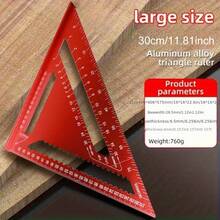 Precision Aluminum Square Ruler - Triangular Woodworking Ruler, Suitable For Woodworking, DIY, Home Decor And Design Projects, Measuring Tool, Woodworking Tool, Perfect For DIY Enthusiasts, Home Decor Tool, Lightweight Ruler - A - View 5
