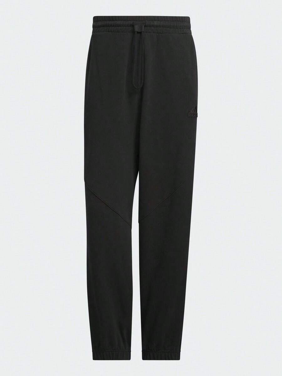 Adidas Autumn/Winter Loose Cuffed Casual Sports Pants, Striped Drawstring Running Joggers JI8653 - Black - View 1