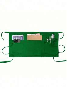 1pc New Fashion Waterproof & Oil-Proof Rivet Buckle Unisex Apron With Long Waist Strap, Suitable For Gardening, Cooking And Catering Service, Kitchen Restaurant Apron - Multicolor - View 4
