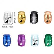 Aluminum Alloy Mini Pet Memorial Urn, Waterproof Dustproof Sealed Ash Holder With Lid, Dog Cat Hair Organizer Resting Place Keepsake - Multicolor - View 8