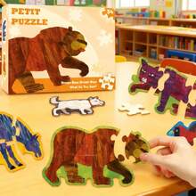 hoojojo Brown Bear, What Do You See? Felt Puzzle Set, 9-In-1 Animal Recognition Puzzle, Early Educational Toy, Parent-Child Classroom Interactive Learning Supplies - Multicolor - View 12
