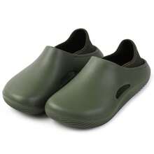 Men's Slip-On Closed-Toe Perforated EVA Thick Sole Non-Slip Outdoor Beach Sandals - Green - View 4