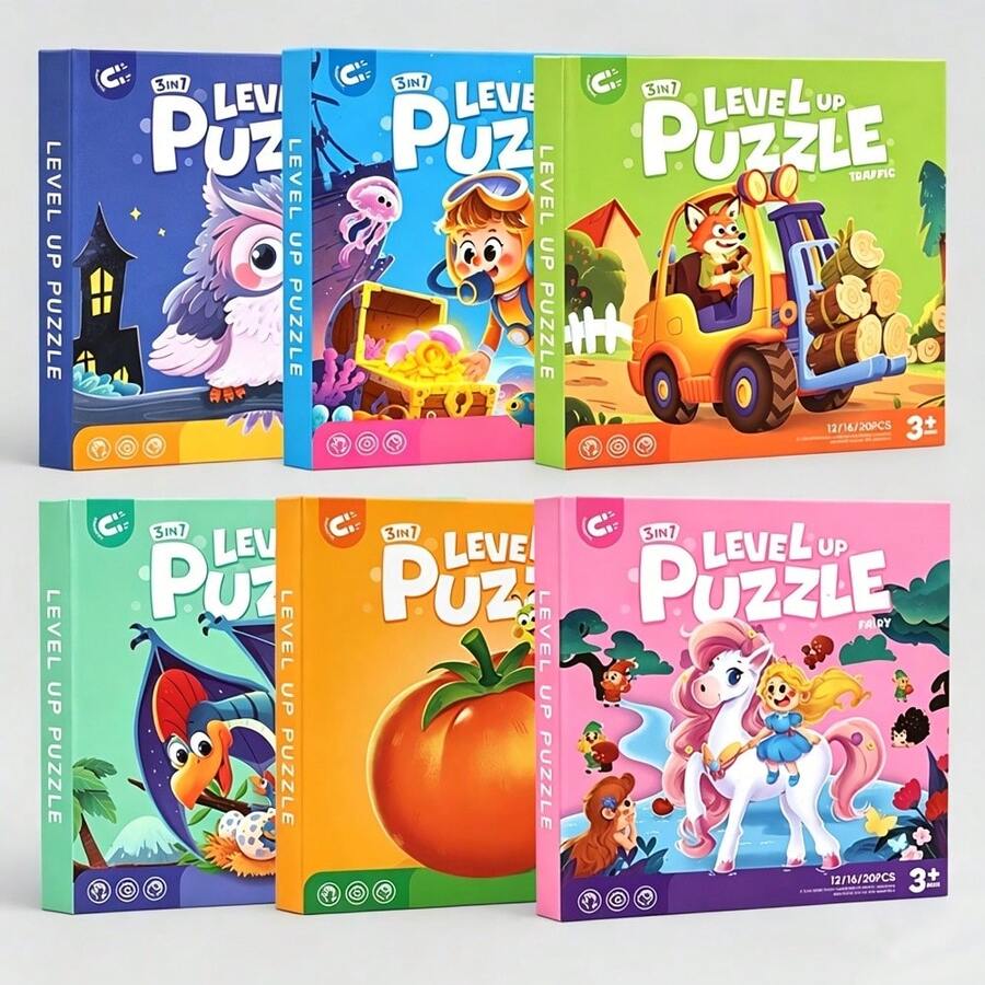 3in1 Parent-Child Themed Jigsaw Puzzles,For Beginner, Learning Toys Preschool Family Activity Halloween Christmas Gift - Multicolor - View 1