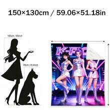 1件 K-POP 女團印花法蘭絨毯，法蘭絨布料製成，柔軟親膚，可用作居家冷氣毯、午睡毯、床單，也適合野餐、車內、露營等場景 - 彩色 - 查看 14