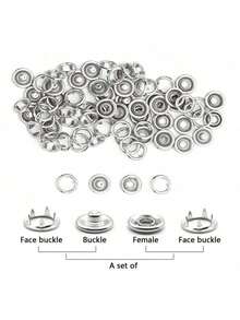 200 Sets Metal Snap Fastener Set, Sewing Metal Snap Fastener Set, Includes Hand Press Tool And Storage Box, Suitable For DIY Crafts, Clothing, Hats, Bags - Multiple Styles - View 9