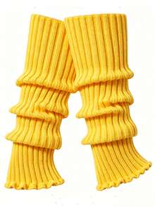 Women's Knit Leg Warmers, Ribbed Slouchy Long Leg Socks, Soft Stretch Knitted Leg Covers, Y2K Gothic Aesthetic For Daily Party Boots Cosplay - Multicolor - View 16