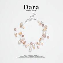 DARA Gelang Mutiara Air Tawar Berwarna-warni Perak S925 4-7mm Kilau Tinggi Berlapis-lapis Gaya Kotak Hadiah Perhiasan Wanita - MultiWarna - View 8