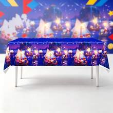 SUPER MARIO BROS. 1pc Game Style Printed Rectangular Party Tablecloth, Waterproof Plastic Tablecloth Decoration Desktop Protector, Suitable For Theme Birthday Party, Family Celebration, Indoor Gathering, Banquet, Event Dining Table Decoration And Desktop Party Supplies, Holiday Decoration - Multicolor - View 5