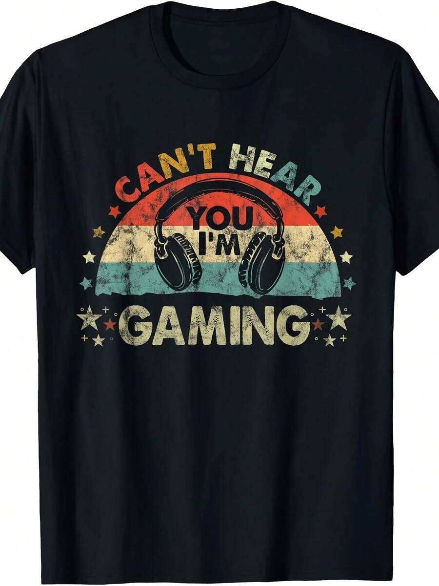Can't Hear You I_m Gaming Funny Gamer Gift Headset Gift Unisex T-Shirt - Shape - View 1