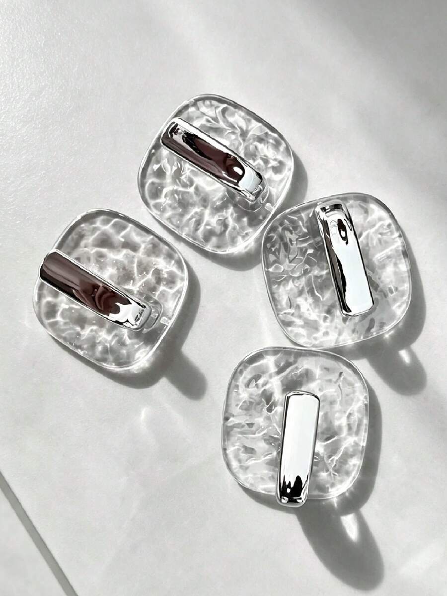 4pcs Snowflake Design Wall Hooks, Bathroom Towel Rack Hooks, Kitchen Utensil Organizer Hooks, Wall Mount Storage Hooks Home Bathroom Decor Bathroom Organizer Fall Decor Back To School - Random Color - View 1