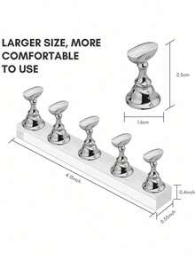 2 Sets/1 Set Magnetic Press-Type Acrylic Nail Display Stand For Painting Art Fake Nails, Manicure Tools Home DIY Salon Supplies, Nail Display Rack, Nail Holder Set (Base Only), Nail Holder With Clips, Nail Practice Hand Tray, Pre-Colored Nail Holder, Nail Display Rack, Home Manicure Salon Beginner Set (Silver) Magnetic Nail Polish Rack, Manicure Salon Equipment & Decor, For Nail Display And Practice, Travel Essential, Mother's Day Gift - Silver - View 7