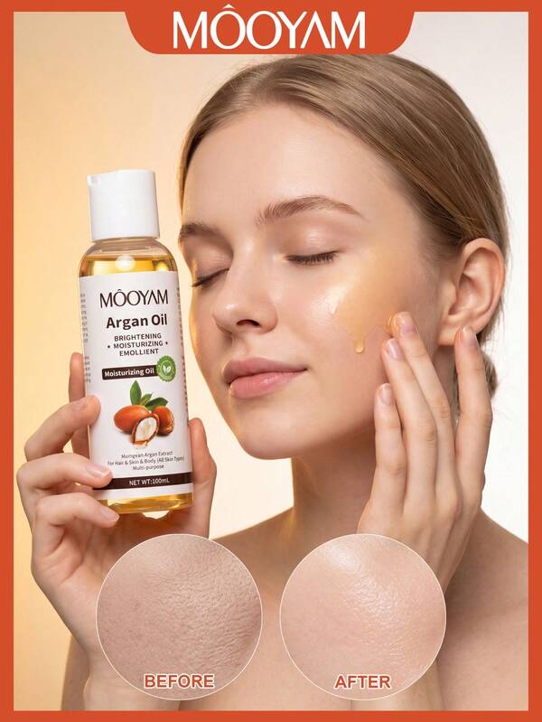 MOOYAM Minyak Argan Maroko Pelembap Serbaguna Menutrisi Menghaluskan Melembapkan Perawatan Wajah, Tubuh, dan Rambut Cocok untuk Semua Jenis Kulit Perawatan Kulit Kering 100ml
