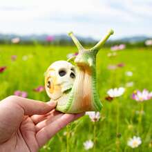 1pc Halloween Skull Snail Garden Ornament, Spooky Gothic Outdoor Yard Decor For Patio, Porch, Planter & Pathway - Multicolor - View 12