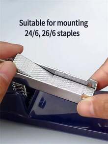 1pc Labor‑Saving Desktop Stapler, Heavy‑Duty Flat Stapling Stapler, Non‑Slip Base Large Capacity Office Stationery Supplies, Back To School Home Office Desk Accessory, 3 Colors Available - Single Piece - View 10