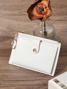 2/1pc (Without Zipper Pull) Fashionable Foldable Zipper Short Women's Mini Wallet, Multi-Card Slots, Letter Print Design - Multicolor - View 6