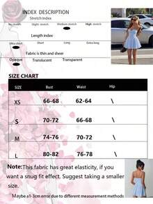 女款純色抓皺雙層內襯收腰A字性感度假優雅時尚洋裝 夏季 - 藍色 - 查看 3