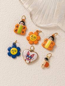 1/3pcs Quirky Mixed Pendant, Exquisite Cartoon Style, 18kpvd Gold Plated 316 Stainless Steel Material, Waterproof And Fade-Resistant, Suitable For DIY Creative Necklace, Bracelet, Earrings, Bag Chain, Keychain, Waterproof And Sweat-Resistant, Suitable For Daily Casual Wear - Multicolor - View 4
