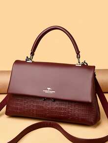 High-Quality Women's Shoulder Bag, PU Leather Luxury Handbag, Designer Crossbody Bag For Women, 2026 Style - Burgundy - View 3