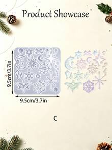 Christmas Silicone Snowflake Mold, Christmas Molds With Hole, Resin Molds, DIY Soft Pottery Clay Drop Glue Decorative Mold, Hand Decorative Art Tools - Snowflake Pendant Mold - View 8