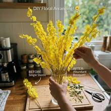 1pc/6pcs/21pcs, 95cm Artificial Yellow Dancing Orchid, Living Room Dining Table Vase Flower Arrangement Decor, Home Soft Furnishing Entrance Hall Decoration Artificial Cymbidium Orchid Fake Flower, Suitable For Wedding Decoration, Autumn Decoration, Garden Center Decoration, Party, Gift - Yellow - View 5