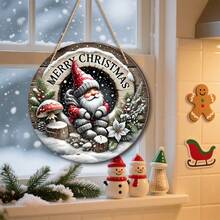 Exquisite Vintage Wooden Christmas Hanging Signs With Santa, Cow, Snowman, Suitable For Entryway, Hallway, Wall Decor, Home Christmas Decoration, Great Gift Idea, 2D Flat - Hanging Ornament - View 2