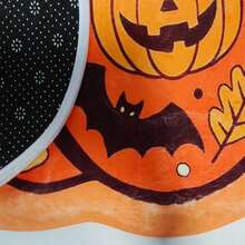 1pc Halloween Pumpkin Ghost Pattern Decorative Rug, Modern Style Faux Cashmere Irregular Shaped Bathroom Mat, Personalized Decorative Welcome Mat, Outdoor Door Mat, Kitchen Rug, Home Decor, Front Door Mat, Small Rug, Outdoor Mat, Home Decor, Rug, Garden Rug, Washable Rug, Suitable For Kitchen, Bathroom, Dining Room, Entryway, Party, Gathering, All Seasons - Multicolor - View 3