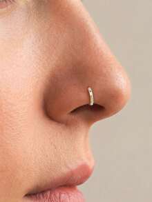 EleRunis 1件 925純銀經典立方鋯石 Rook Conch 耳環 18K鍍金上耳軟骨 Helix 耳釘 女款 日常佩戴 派對適用 - 金色 - 查看 5
