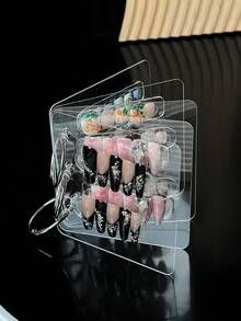 1pc/5pcs Adjustable Nail Art Color Display Card, Nail Art Pattern Display Board, Nail Gel Color Chart, Nail Sample Storage Album, Nail Sample Color Card Book, For Nail Salon Work Display And Classification - Clear - View 2