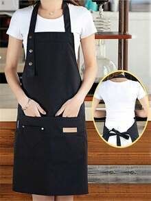 1pc/2pcs/3pcs/5pcs Waterproof & Oil-Proof Apron, Adjustable Chest Apron, Kitchen Cooking Apron - Multicolor - View 4