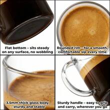 4/8pcs High Borosilicate Glass Mugs Set, Clear Glass Cups With Handle, Heat‑Resistant Drinking Glasses For Tea, Coffee, Juice, Water, Household Daily Use - White - View 5