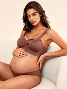 Hart & Haze 3 件装尼龙孕妇内衣哺乳文胸无钢圈前开扣哺乳可调节聚拢文胸 - 彩色 - 查看 4