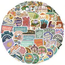 58pcs Funny Retirement Aesthetic Sticker Set - Vinyl Stickers Suitable For Laptop, Water Bottle, Phone, Guitar - Multicolor - View 1