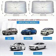 Premium Silver Car Sunshade. Front Windshield Sunshade, Blocks Heat And UV Rays, Retractable Design For Easy Storage. Suitable For All Car Models. Ideal For Summer And Hot Weather. Perfect Gift For Car Owners - A - View 9