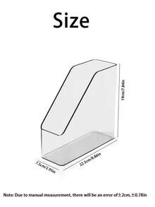 1/2pcs Transparent Acrylic Bookshelf, Clear File Folder, Desktop File Organizer - Multi-Functional Office Supplies Storage Rack, Vertical Bookshelf And Stationery Holder, Desktop File And Folder Stand, Space-Saving Bookshelf, Suitable For Home And School, Student Back To School Supplies, A4 Paper File Folder. - Transparent - View 13