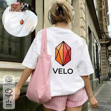 New Spring/Summer Arrival For Women: Elegant And Comfortable White Cotton Oversized T-Shirt With Ellesse Logo, Versatile For A Casual Urban Style - 白色7 - 查看 1