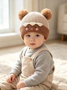 Baby Knit Hat Autumn/Winter Pom Pom Beanie, Cute Winter Hat For Boys And Girls - Multicolor - View 6