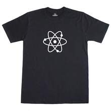 Science Atom Graphic Mens Cotton Tee Shirt - 黑色 - 查看 1