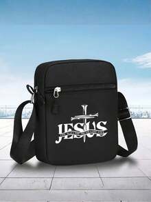 Christian JESUS 圖案印花棒球帽與斜挎包套組，信仰街頭風十字設計宗教配件，中性激勵禮物 - 彩色 - 查看 7