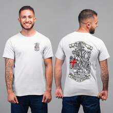 St George's Day T-Shirt For Men, Proud To Be British, Large Back Print, Pocket, Unisex, Pure Cotton, Plus Size, Ad - White - View 5
