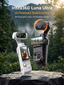 Insta360 Luna Ultra - 8K Vlog Camera, Featuring Dual Lenses, 12x Optical Zoom, 1-Inch Sensor, Detachable 2-Inch Touchscreen, Triple-Chip AI, Pocket-Sized Gimbal Camera, Perfect For Vlogging - View 2